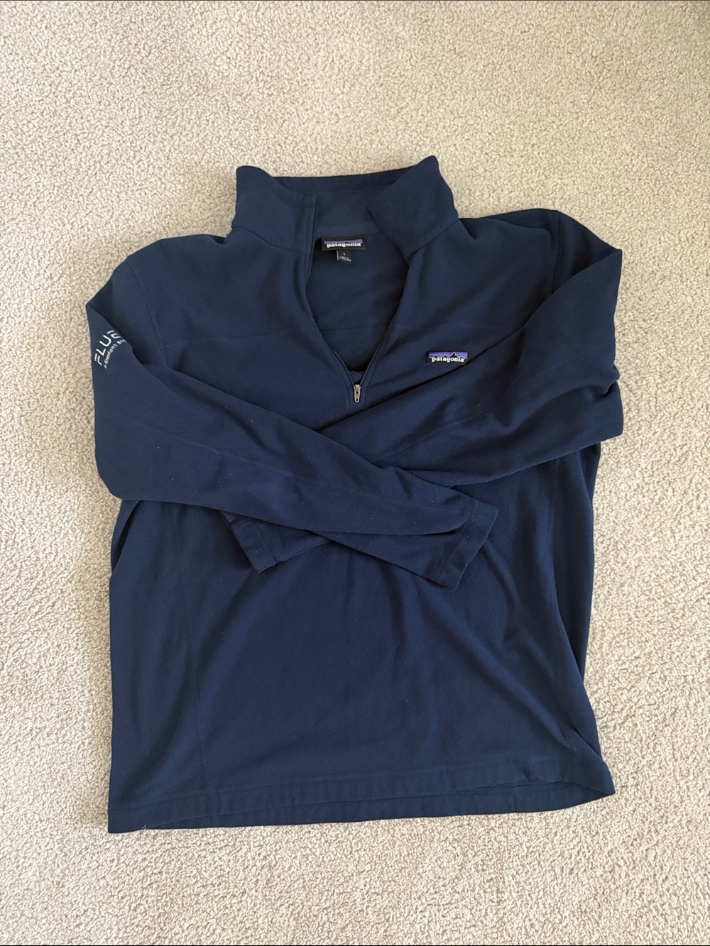Patagonia Navy Half-Zip Fleece Jacket with Logo